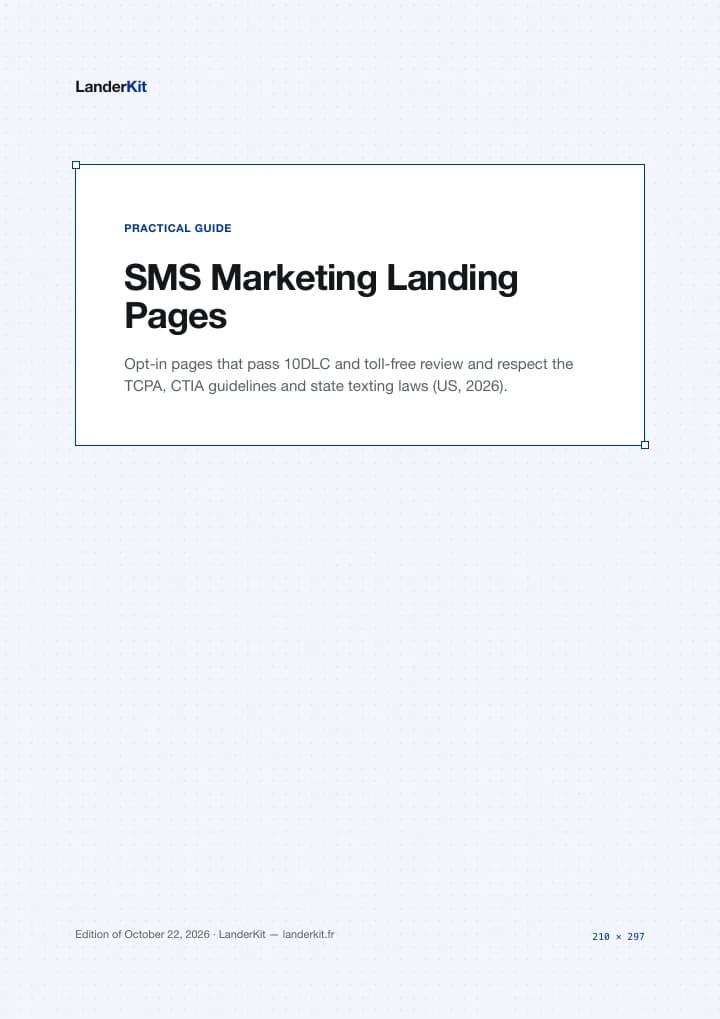 Couverture du guide SMS opt-in landing pages