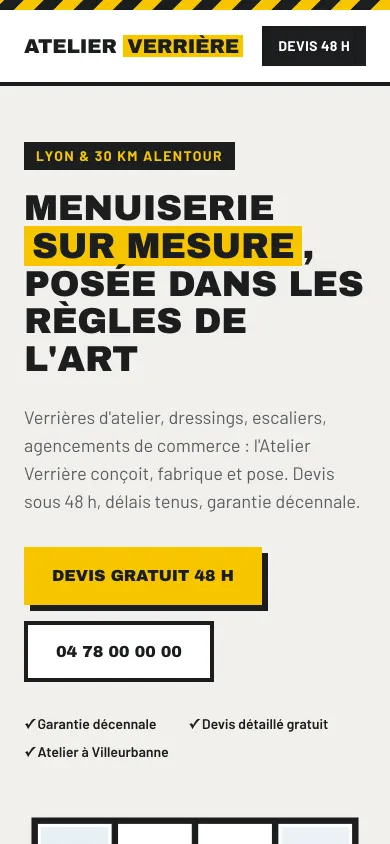 Mobile — haut de page — Atelier Verrière
