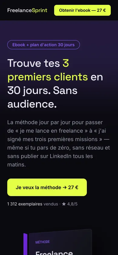 Mobile — haut de page — Freelance Sprint