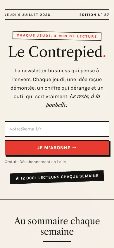 Mobile — haut de page — Le Contrepied