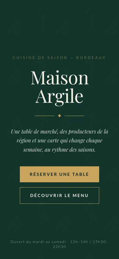 Mobile — haut de page — Maison Argile